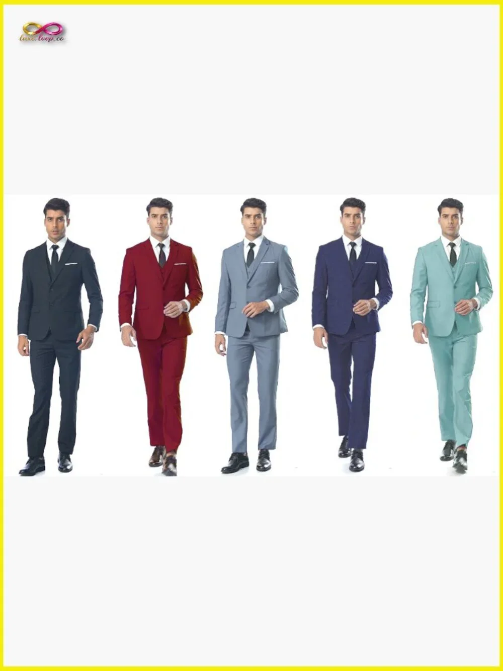 Slim Fit Three Piece Suit Set Classic Elegant Business Formal Wear Tuxedo